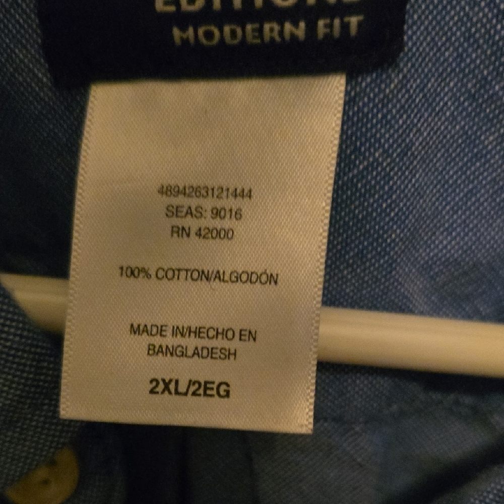 Basic Editions Blue Casual Button-Down Shirt - image 3